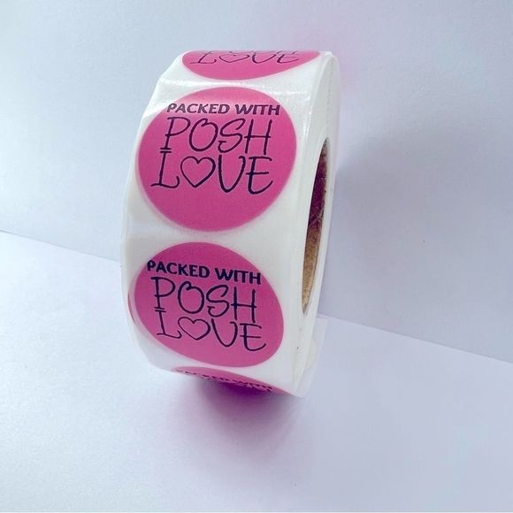 Packed with Posh Love 1" Round Stickers (100 roll ) NWT | Shipping Supplies - Picture 3 of 8